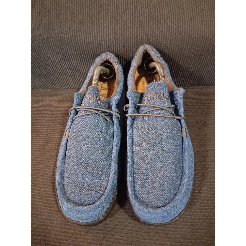 Hey Dude Wally Eco Linen Eclipse Blue Mens Slip On Loafers Size 12 112472777